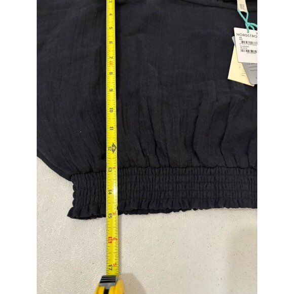 Sea Level Swim Australia Sunset Crop Blouse Gauzy Size XS Black - Picture 12 of 14